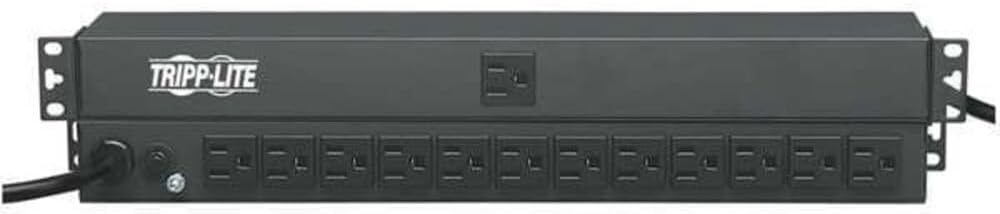 Eaton Tripp Lite PDU1215 1U Rack Mount PDU Power Strip, 1800W, 120V, 13 Outlets, 15ft Cord, 15A Circuit Breaker, Power Distribution for Server Racks, NEMA 5-15 Outlets & Power Cord, 5-Year Warranty