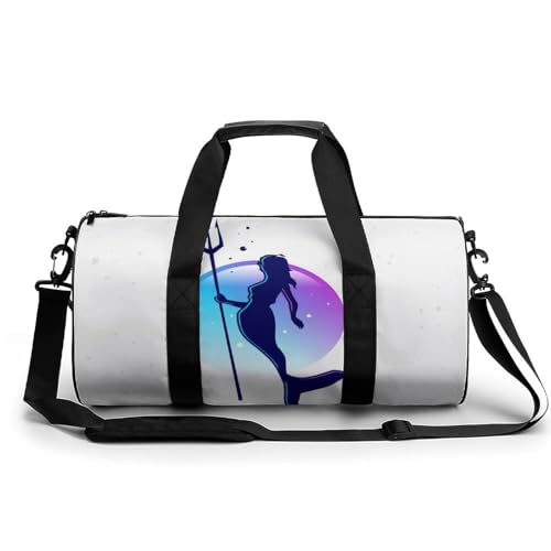 Sac de sport gym violet à motif sirène 45cm sac de voyage week-end duffel bag camping
