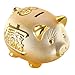 EINEY ブタ 貯金箱 ゴールド 金色 開運 金運 運気 アップ 風水 ラッキーアイテム インテリア 豚 かわいい コイン 硬貨 ボックス プレゼント おもちゃ