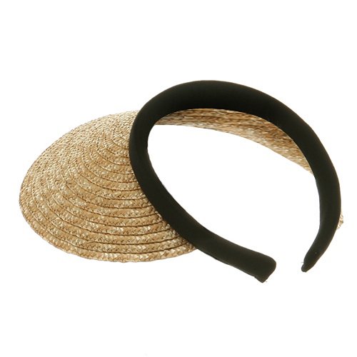 Mg Ladies Sewn Braid Wheat Straw Clip-On Visor (Natural) #TOP1