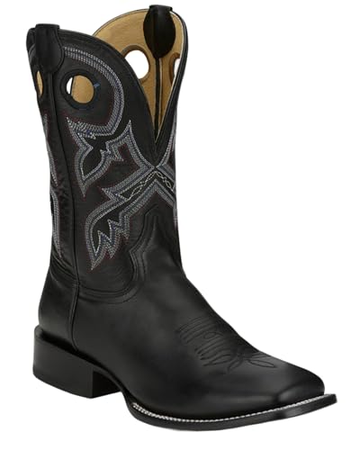 Tony Lama Men's Lars Western Boot Broad Square Toe - RN3517 8 1/2 D(M) US Black