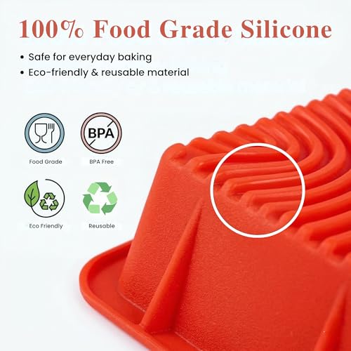 Image of Aditi Loaf Silicon Mould (8 Inches) | Food Grade Quality | Ideal for Baking Loaf | Reusable & Heat Resistant Mould | Soft & Durable | BPA Free & Non Toxic | for Bread, Brownies, Fruit Cake