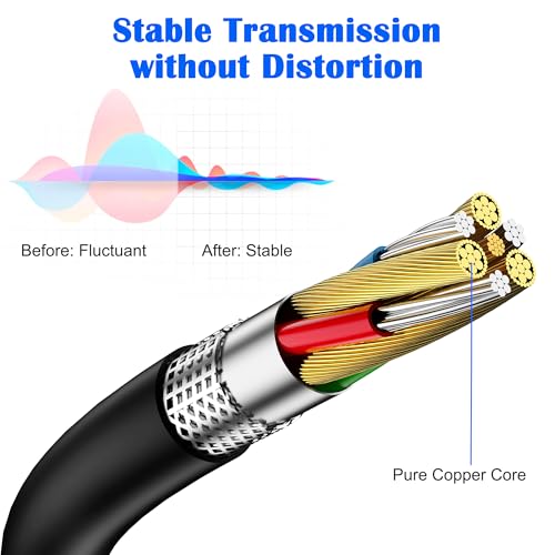 Cable de audio estéreo 3.5mm a 6.35mm, 1.8 m, 2 piezas miniatura 7