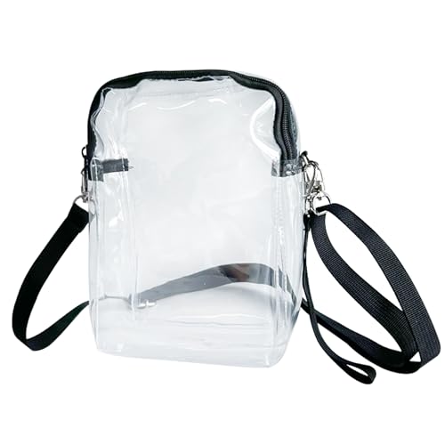 TotePrint Stadium Approved Clear Messenger Bags with Adjustable Strap Clear Crossbody Purse PVC Shoulder Purse for Concerts Cosmetics (clear)