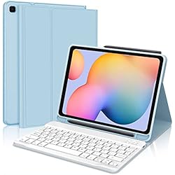 IVEOPPE Funda con Teclado para Samsung Galaxy S6 Lite 10.4´´ (SM-P610/P615/P613/P619) 2020/2022, Cover Protectora Ultrafina Teclado Español Ñ Bluetooth Desmontable con Ranura para Stylus,