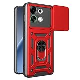 Lucyliy Compatible with Oppo K13 Turbo / K13 Turbo Pro Phone Case [Shockproof Design][Magnetic Stand, Sliding Window for Lens] red