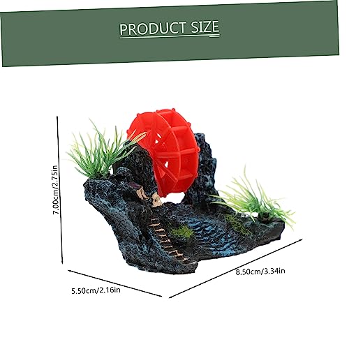 Rockery-Aquarium-Decorations-Fish-Tank-Mountain-Decor-Fish-Tank-Accessories-Castle-Mountain-Model-Fish-Tank-Betta-Fish-Tank-Aquarium-Water-Wheel-Resin-Mountain-Rock-Windmill