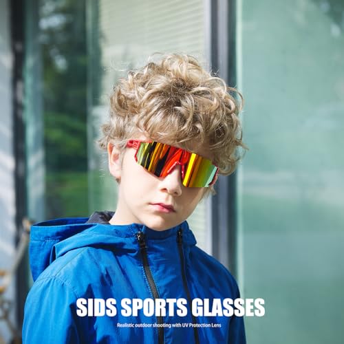 Image of SEKKAF Kids Sunglasses Youth Baseball Sunglasses for Boys Girls Softball Sports Sun Glasses UV Protection