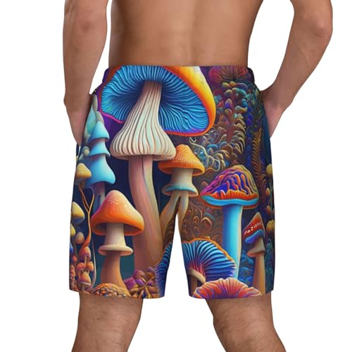 Mushroom Print Men Stylish Functionality Swim Trunks Breathable Beach Shorts Surfing Gym Fishing4
