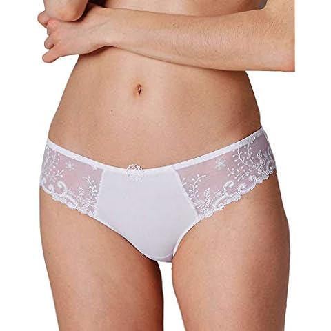 Simone Perele womens Delice Panty bikini underwear, White, 2 Small US Cover