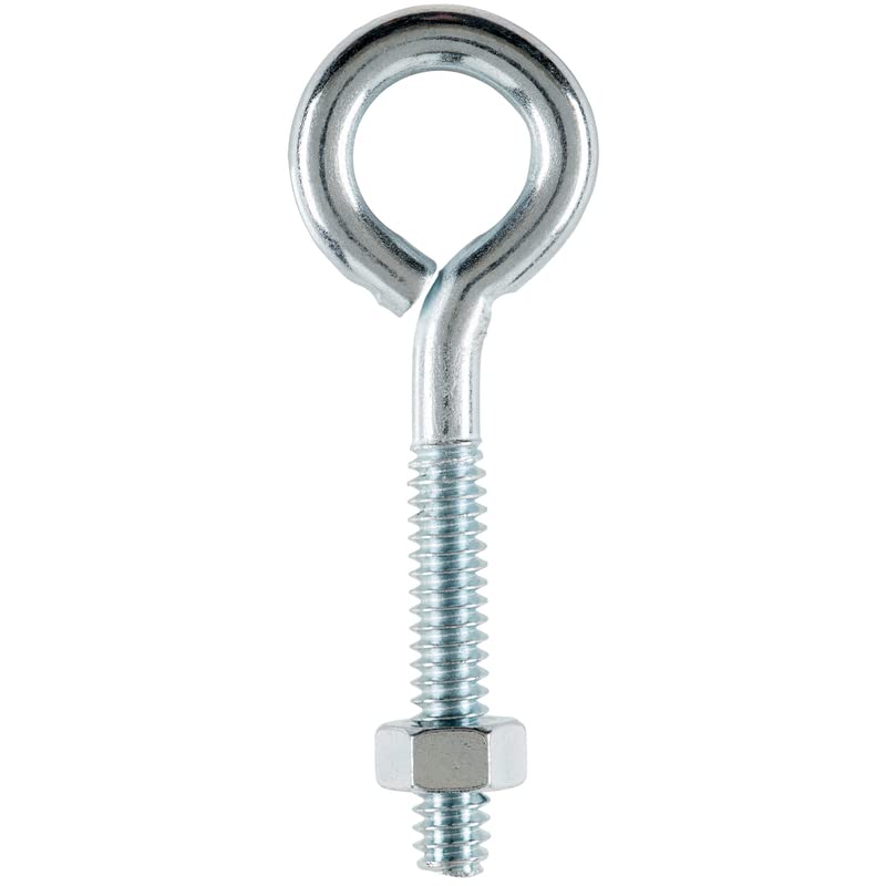 Hampton 3/16 in. x 2 in. L Zinc-Plated Steel Eyebolt Nut Included