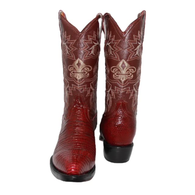 Men's genuine Leather Lizard Print J Toe Cowboy Boot2