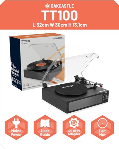 Vinyl Record Player With Speakers | Bluetooth 5.0 Turntable with AUX, RCA Output | Vinyl Player with Multi-Playback Speed & 45 RPM Adapter | Wooden Home Audio Record Player | Oakcastle TT100 Turntable - Les Beatles, Paul McCartney, John Lennon, RIngo Starr, George Harrison Vinyl Record Player With Speakers | Bluetooth 5.0 Turntable with AUX, RCA Output | Vinyl Player with Multi-Playback Speed & 45 RPM Adapter | Wooden Home Audio Record Player | Oakcastle TT100 Turntable – Image 8