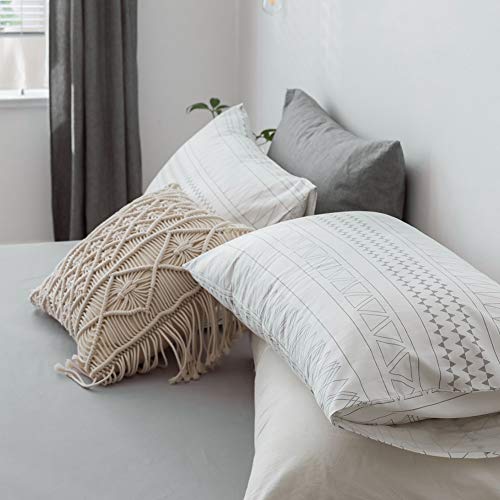 Aztec Duvet Cover Queen, 3 Pieces Queen Boho Aztec Bedding Set, Soft Microfiber Minimalist Style 2 Pillowcases 1 Boho Duvet Cover With Zipper Ties, Lightweight Comfortable Easy Care (No Comforter) #TOP5
