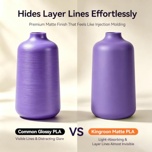 Image of Kingroon Matte PLA Filament 1.75mm 3D Printer Filament Matte Filament 1kg Dimensional Accuracy + /- 0.02 mm (Matte Purple)