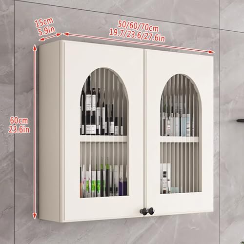 Vielseitiger Vitrine in Grau/Weiß, platzsparende Toilette, für Kosmetik, Parfums & Accessoires, mit C-Türen