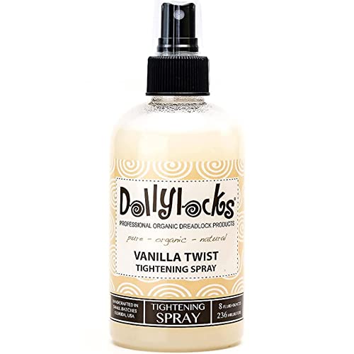 Dollylocks Dreadlock Tightening Spray for Locs - Strengthen, Tame Frizzy Dreads, Residue-free for Loose Hair - Sea Salt Spray - Vanilla Twist