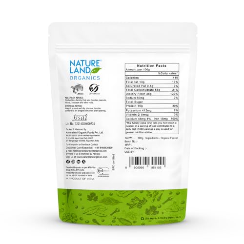 Image of Natureland Organics Fennel (Saunf) 100 gm - Organic Saunf