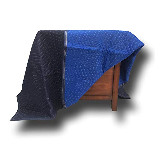 Uboxes 4 Supreme Woven Moving Blankets 72 X 80 Heavy Duty 85#, Blue - A0080Hp04 #TOP4