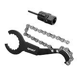Herramienta de Extracción Multiusos 3 en 1: la llave de 12 dientes se puede utilizar para quitar el soporte inferior. La parte del gancho trasero quita el anillo de bloqueo del soporte inferior de la bicicleta y el anillo de bloqueo del volante. El látigo de cadena también puede desempeñar el papel de fijación. el volante y evitando la rotación cuando se desmonta el volante.