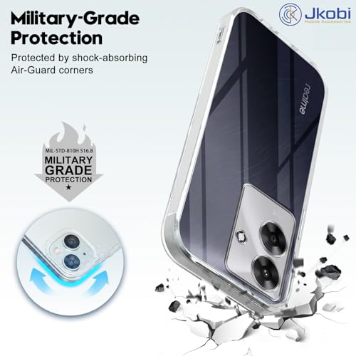Image of Jkobi Back Cover for Realme C61 | Realme Narzo N61 (Silicone Clear Shockproof Case with Camera Protection | Soft and Flexible | Transparent)