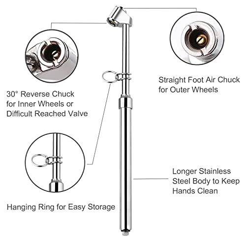 Image of ATsafepro Semi Truck Tire Pressure Gauge, Heavy Duty Tire Gauge Range to 150PSI /10Bar,Dual Head Air Pressure Gauge for RV, Semi, Truck,SUV and Car(Pack of 12)
