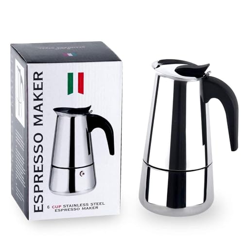 Image of Stainless Steel Espresso Watt Coffee Maker Percolator Moka Pot Cup for Italian Espresso /Decoction Coffee /Mocha /South Indian Filter Kaapi Home Machine (Silver) 350ml