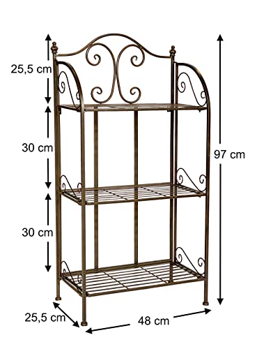 DanDiBo Scaffale a 3 ripiani, in metallo marrone