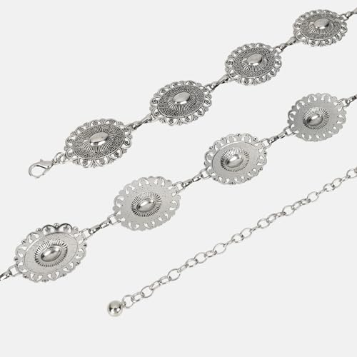 Western Metal Concho Belt for Women Cowgirl Waist Chain for Women Dresses Jeans Country Concert Outfit3