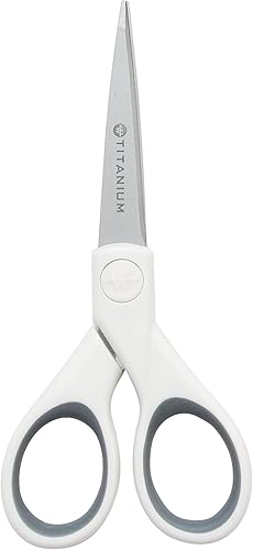 Miniatura 7 de Westcott 8" Bent Craft Scissors with Titanium-Bonded Blades for Heavy-Duty Use (White or Blue, Colors May Vary)