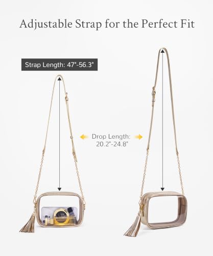 Image of Yarnic Clear Bag Stadium Approved, PVC Transparent Crossbody Purse Small Clear Crossbody Bag with Adjustable Shoulder Strap