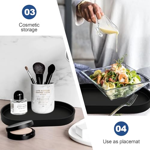 SUWIWKKOA 2Pcs Black Bathroom Tray, Black Coffee Tray, Perfume Candle Key Small Decorative WoodTray for Home Decoration 25cm x 11 cm x 2cm - Cosy Home Interiors SUWIWKKOA 2Pcs Black Bathroom Tray, Black Coffee Tray, Perfume Candle Key Small Decorative WoodTray for Home Decoration 25cm x 11 cm x 2cm - Image 6