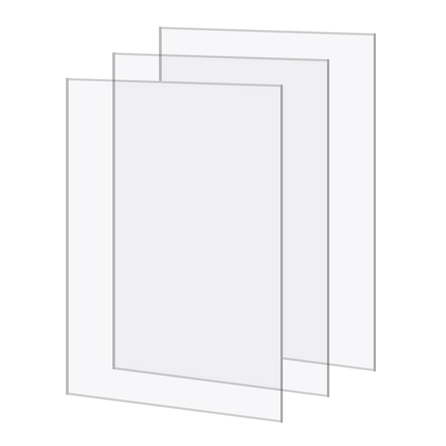 Polycarbonatplatten, klare Acryl-Kunststoffplatten als Ersatz für Schuppen- und Gewächshausfenster, Dachplatten, für Bilderrahmen, DIY-Projekte, Maldisplays, Glasersatz (60 x 80 cm (23,6 x 3
