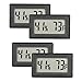 DYKeWei pour la Maison Lot de 4 thermomètres de numéro de Bureau Hygromètres Mini avec Affichage Grand thermomètre numérique Fabrication Fromage Maison (Black, One Size)