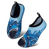  IceUnicorn Kinder Strandschuhe Jungen Mädchen Schwimmschuhe Aqua Schuhe Baby Badeschuhe für Beach Pool Surfen Yoga Unisex(Großer Hai, 32/33EU)