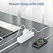 Flat Socket Extension Cord 5 FT Surge Protector Power Strip with 2 AC Outlets 1 USB C and 2 USB A Ports, Multiple Wall Outlet Extender Suitable for Home Dorm Desk Garage Work Travel Apartment (5FT)