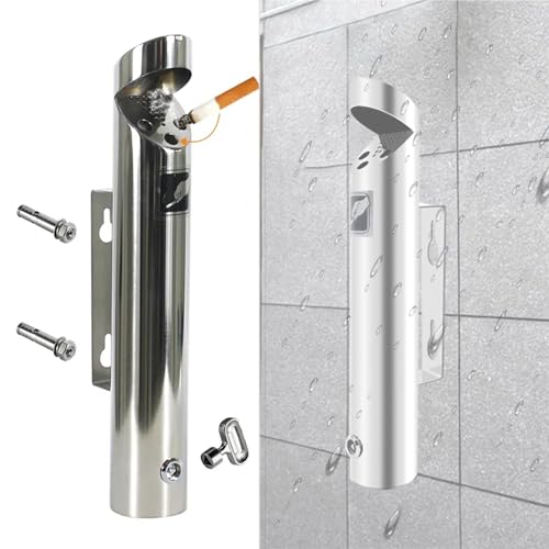 Cendrier extérieur acier inoxydable mural durable et design épuré
