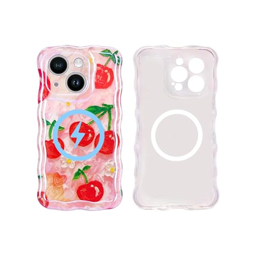 Coque anti-chute iPhone 15 MagSafe avec bords ondulés ergonomiques