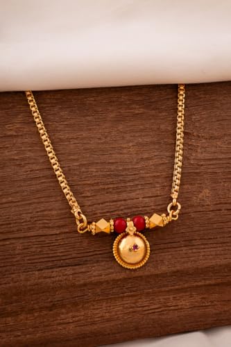 Image of Radha's Creations Golden Brass Mangalsutra Length 30.00 inches for Women