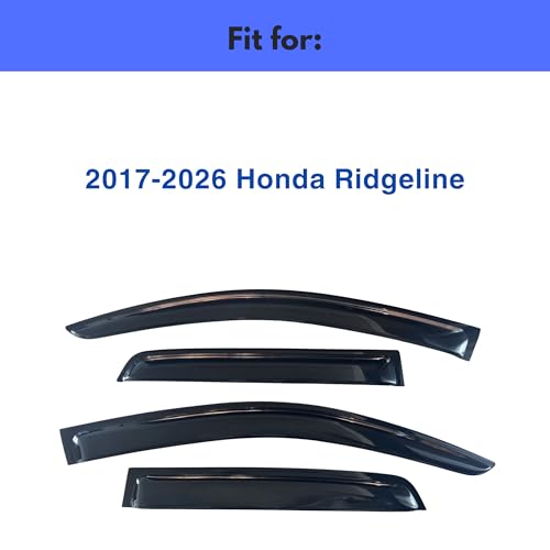 Image of IG Window Visors Fit for 2017-2026 Honda Ridgeline, Out-Channel Rain Guards Vent Wind Deflectors 4PC, Truck Accessories for 17-26 Ridgeline