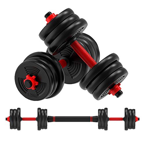 20KG Adjustable Weights Dumbbells Set,Adjustable Dumbbell Free Weights Dumbbells Set for Men and Women with Connecting Rod Can Be Used As Barbell for Home Gym Work Out Training