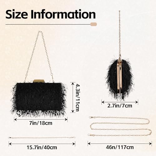 Bolso Tote de Plumas de Avestruz para Mujer miniatura 4