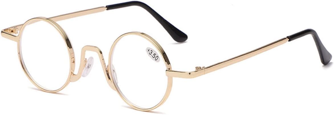 KOOSUFA Small Round Reading Glasses Blue Light Blocking for Women Men Retro Metal Eyeglasses Computer Readers Eyewear