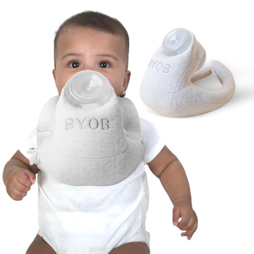 Image of Fuzzy Feeder Bottle Holder for Baby - BYOB - Promotes Motor Skill Development and Independence - Soft with Secure Adjustable Velcro Closure