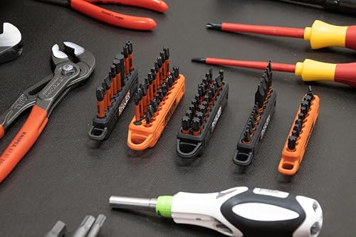 Organizador de armazenamento de chave de fenda – Railer 20-Hole Camo Green Bit Holder com mosquetão