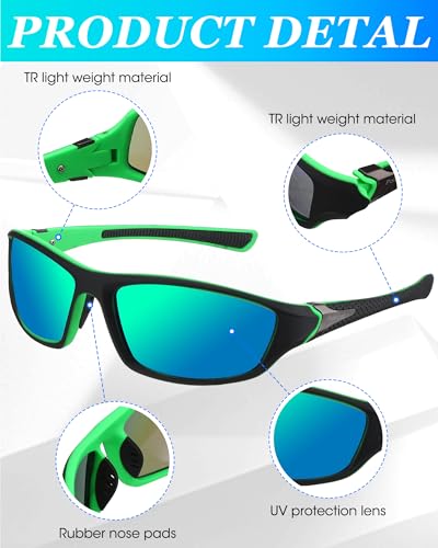 Image of Frienda 6 Pack Polarized Sport Sunglasses for Men Multipack Fit over Glasses Pack Lot Set Men's Sport Fishing Eyeglasses