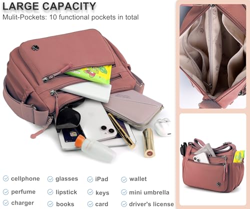 Image of Pealwel Casual Crossbody Bag with Anti Theft Pocket - Women Lightweight Water-Resistant Purse Bag