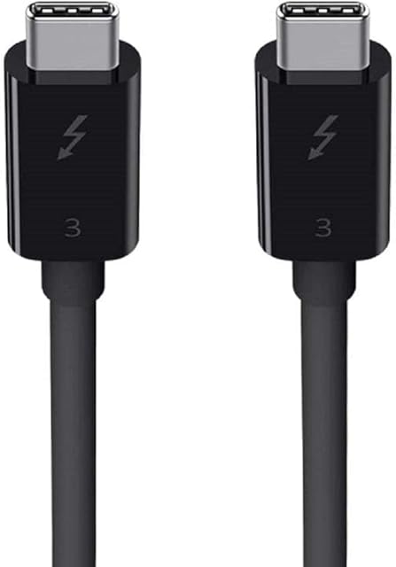 Belkin F2CD084bt0.8MBK Thunderbolt 3 USB-C to USB-C Cable, Thunderbolt Certified, 40 Gbps, 5 K, 100 W, Type C 3.1, 0.8 m, Black