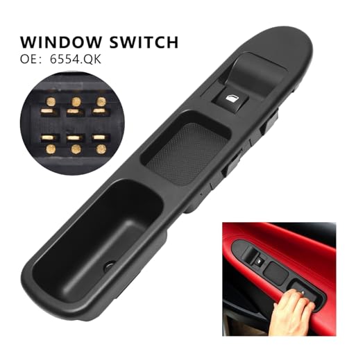 Régulateur de vitre électrique et interrupteur de commande de vitre avant 6654QK