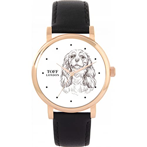 Preisvergleich Produktbild Toff London Unbekümmerte Königcharles Spaniel-Hundeskizzen-Uhr